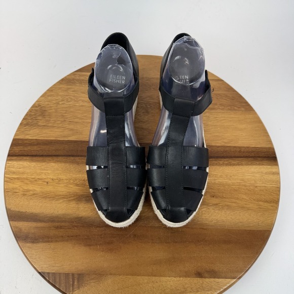 New Womens Eileen Fisher Tilly Jute Fisherman Espadrille Platform Sandal Size 10 - Picture 4 of 8